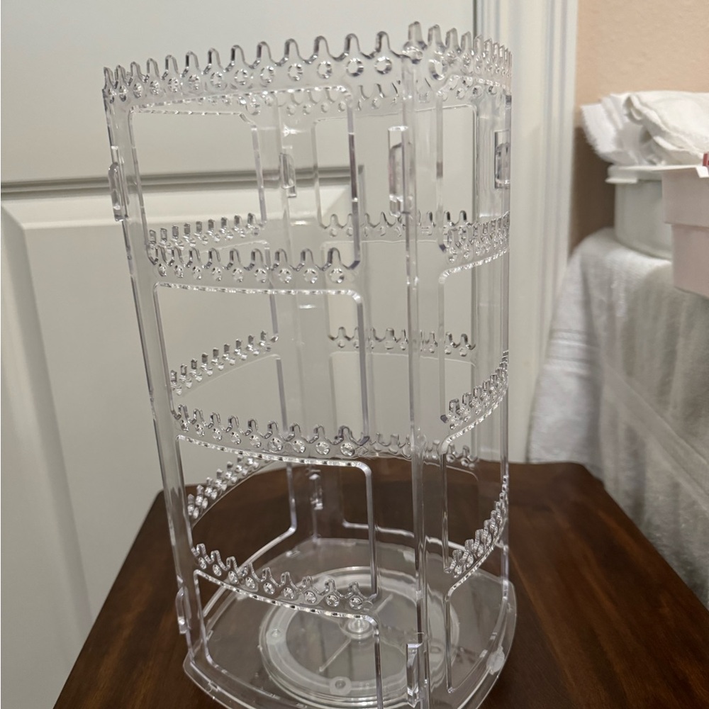 NWOT earring stand 11 inches tall plastic rotating